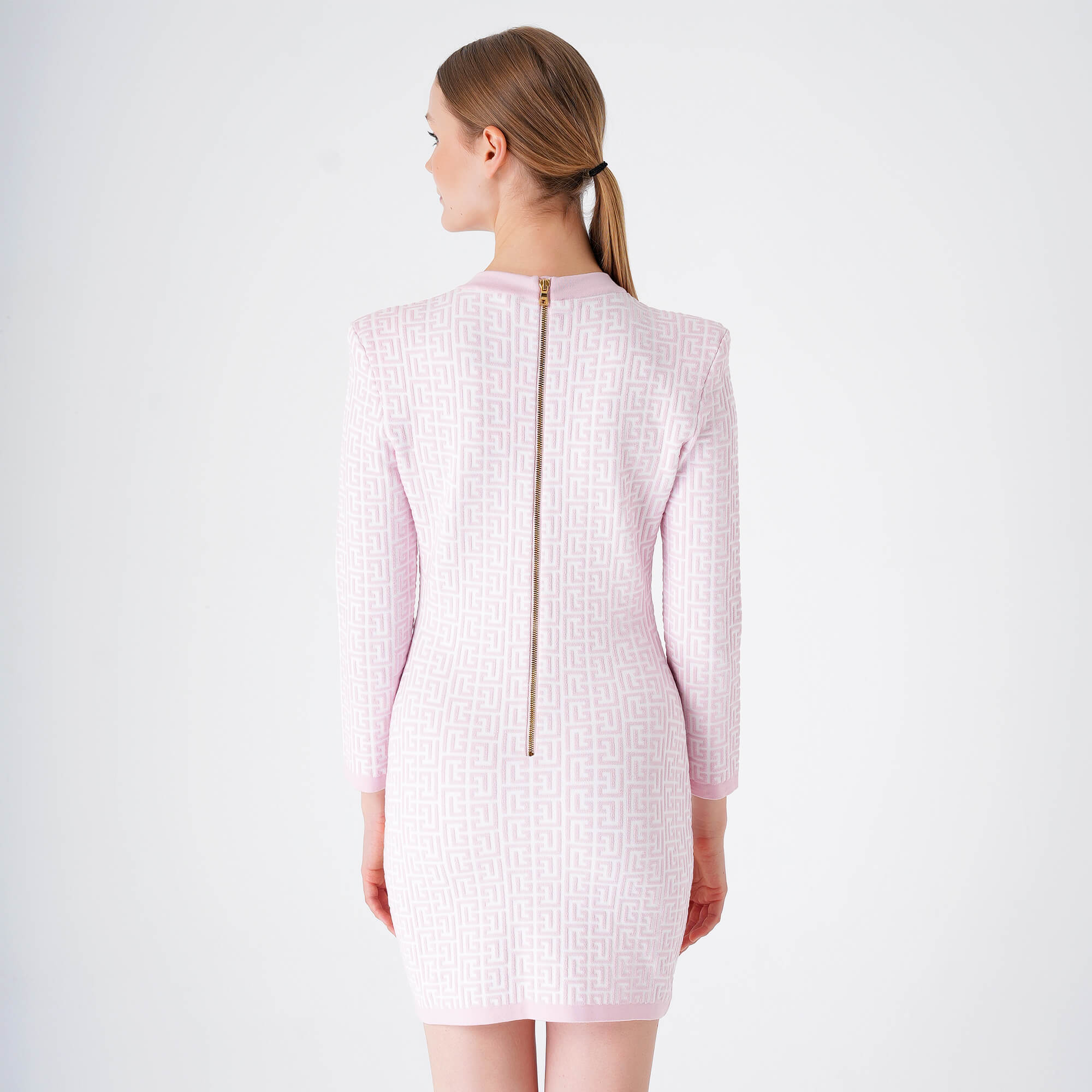 Balmain - Pink Logo Patch Dress